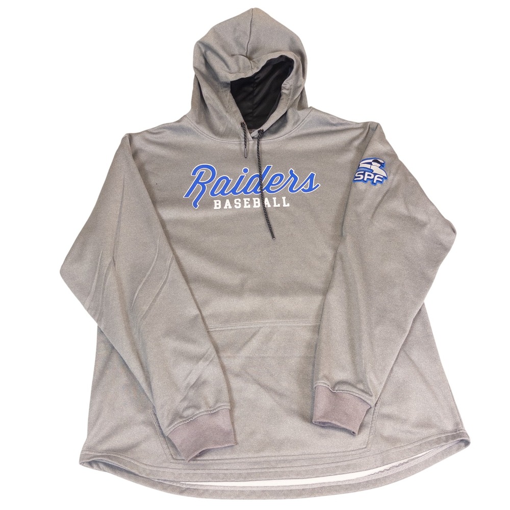 Novus Raiders Baseball Hoodie Mens 2XL Gray Performance Sweatshirt SPF Logo XXL